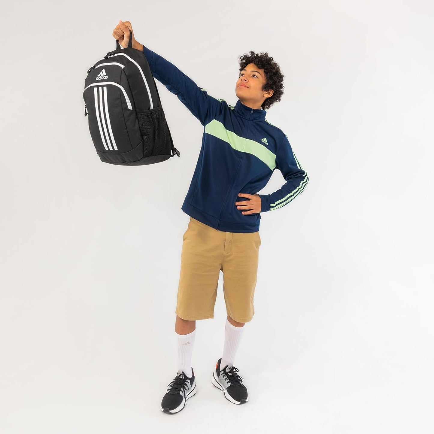 adidas Creator Laptop Backpack for Women and Men, Comfortable and Durable Small Athletic Bag, Black/White, One Size