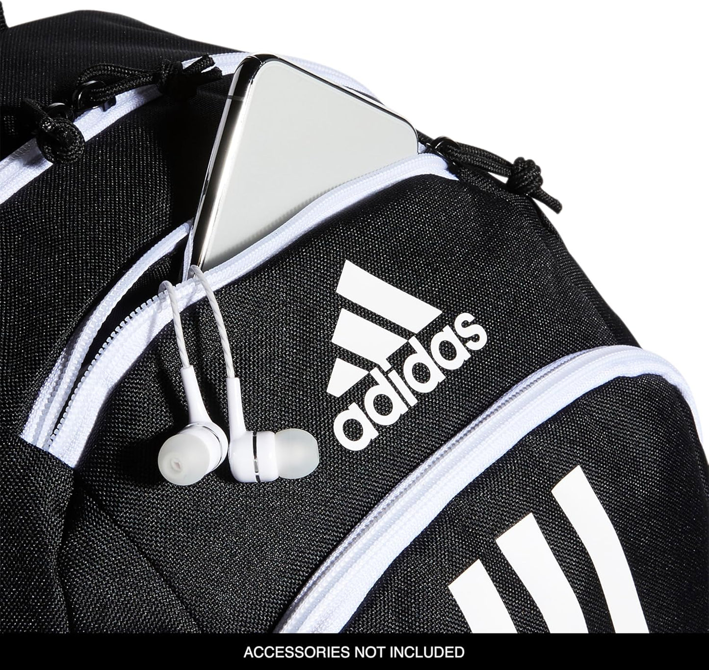 adidas Creator Laptop Backpack for Women and Men, Comfortable and Durable Small Athletic Bag, Black/White, One Size