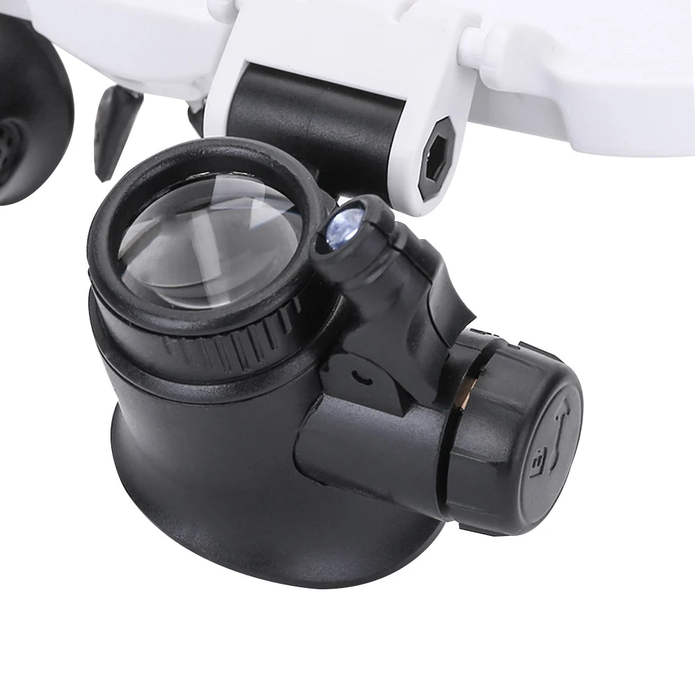 LED Headband Glasses Magnifiers 8X 15X 23X Craft Reading Magnifying Glass With Light Magnifying Lens Mirror loupe Repair Tool