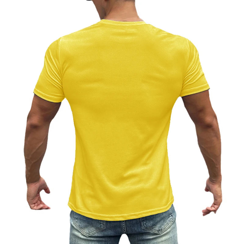 5 Pack Mens Running Shirts Workout Tops Men Sportswear Fitness T-Shirts Gym Tees Men Crew Neck Quick Dry Breathable T Shirt