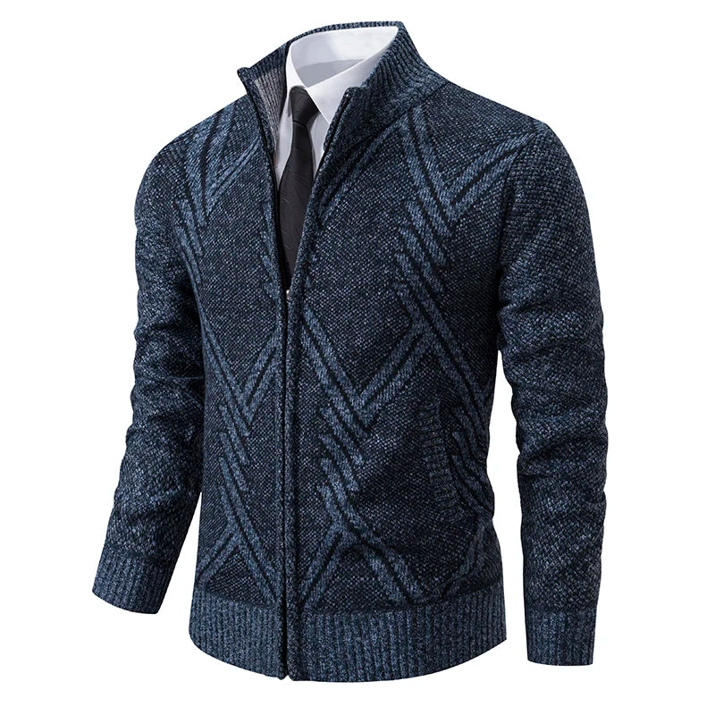 Spring Autumn Knit Cardigan Men Sweater Coat Man Clothes Brown Grey Brand Male Knitting Jackets