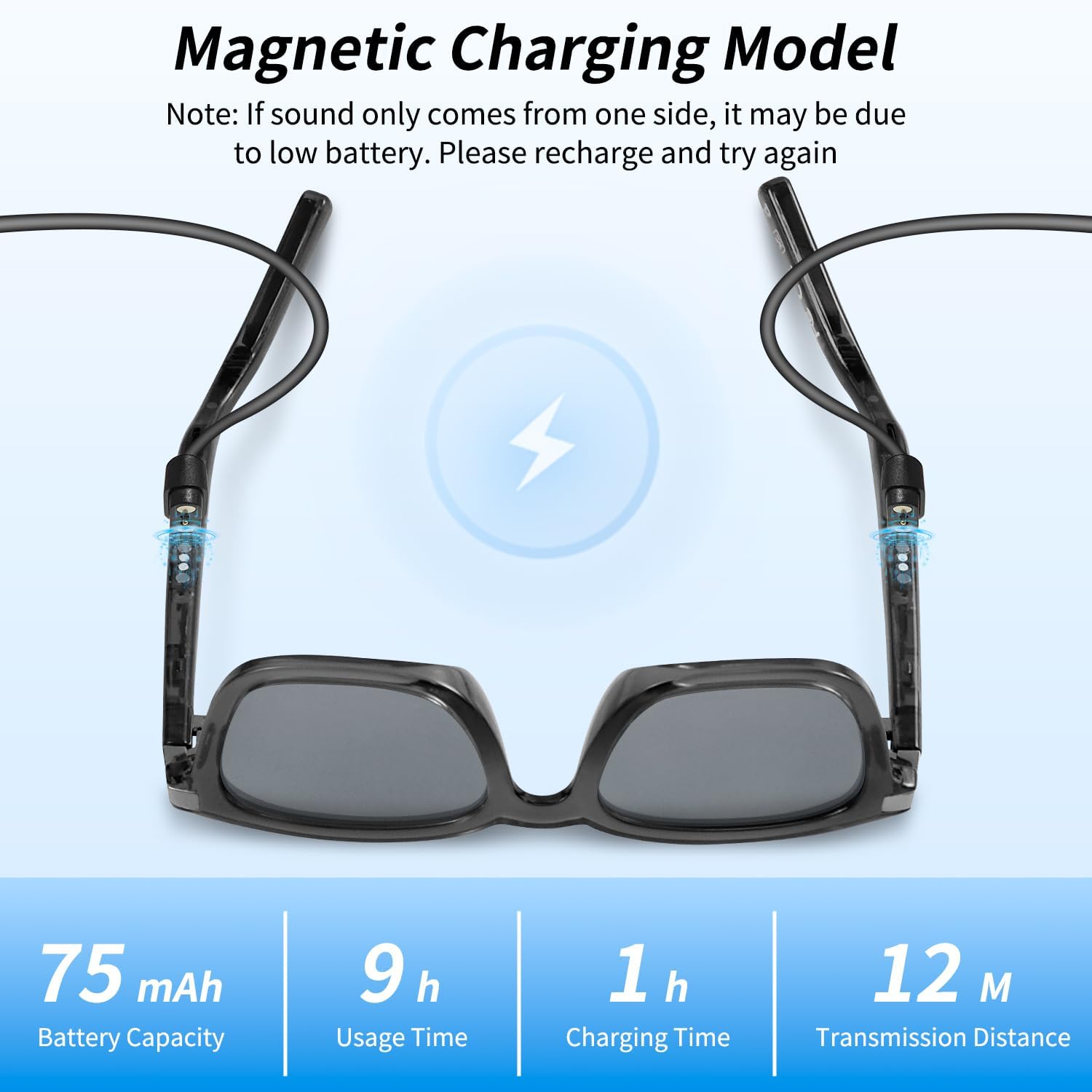 Smart AI Bluetooth Glasses for Women/Men with 144 Language Instant Translation & Interpretation, Outdoor Mode UV Protection, Touch Control and Voice Control- Large Frame Design(Gray)