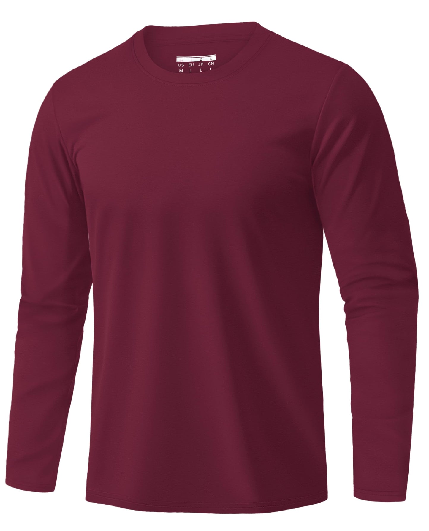 EKLENTSON Men's Cotton Crewneck T-Shirts Long Sleeve Plain Tee Moisture Wicking Casual Tshirts Solid Color