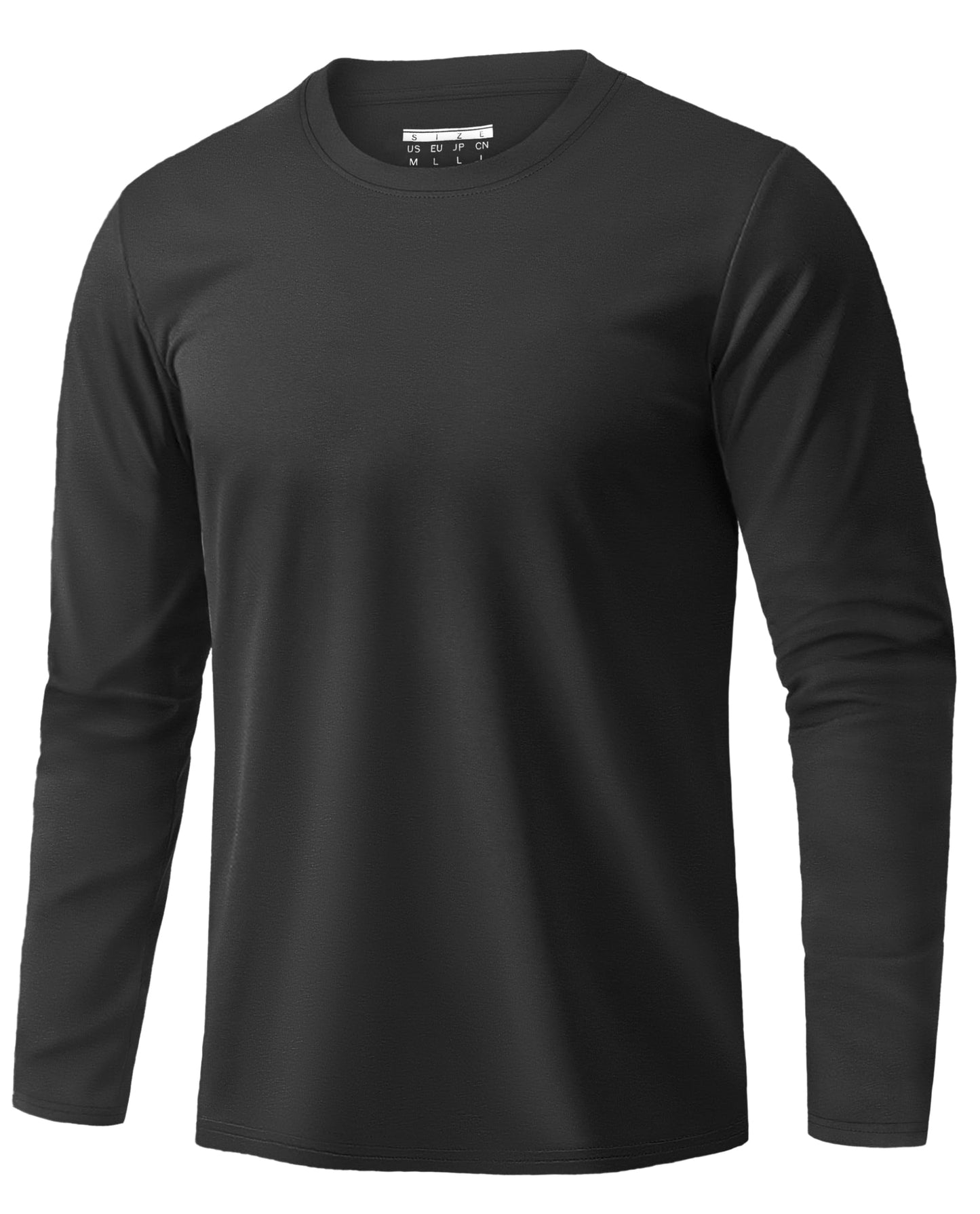 EKLENTSON Men's Cotton Crewneck T-Shirts Long Sleeve Plain Tee Moisture Wicking Casual Tshirts Solid Color