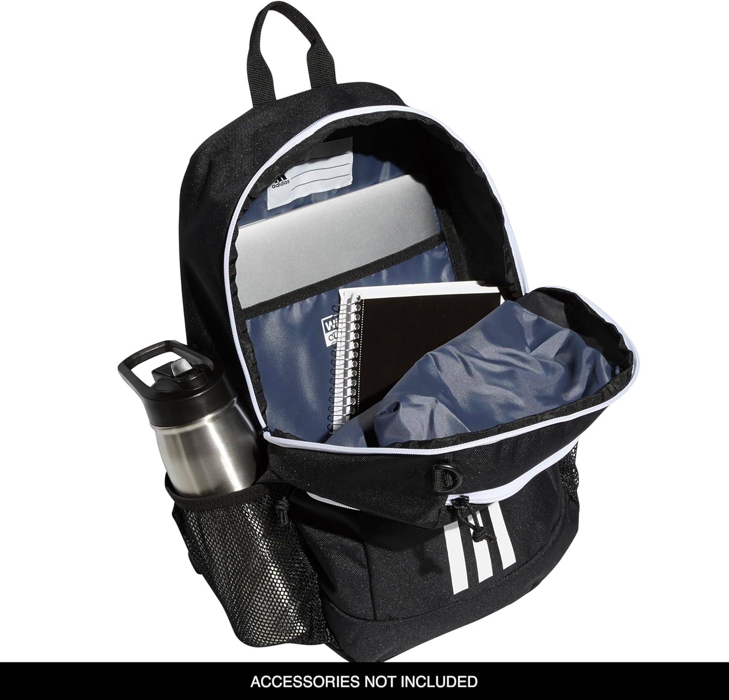 adidas Creator Laptop Backpack for Women and Men, Comfortable and Durable Small Athletic Bag, Black/White, One Size