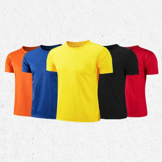 5 Pack Mens Running Shirts Workout Tops Men Sportswear Fitness T-Shirts Gym Tees Men Crew Neck Quick Dry Breathable T Shirt