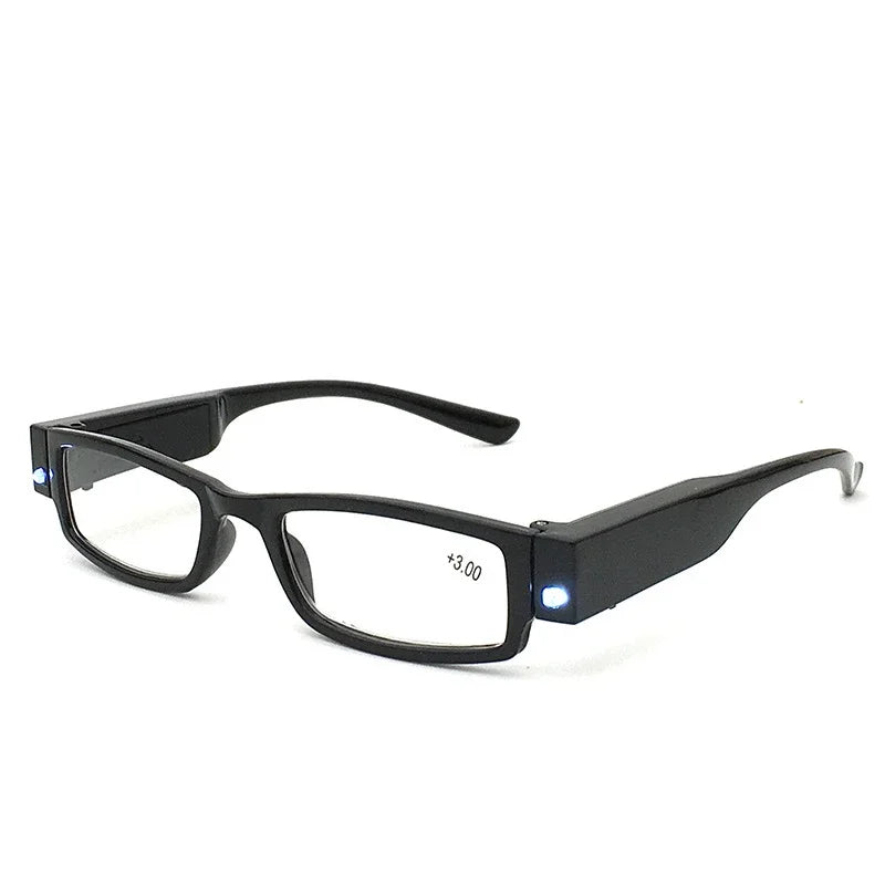 Reading Glasses With LED Light Women And Man Magnifying Glasses Light Up Night Presbyopic Glasses +1.0 +1.5 +2.0 To +4.0