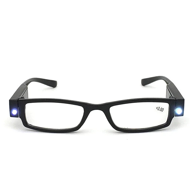 Reading Glasses With LED Light Women And Man Magnifying Glasses Light Up Night Presbyopic Glasses +1.0 +1.5 +2.0 To +4.0
