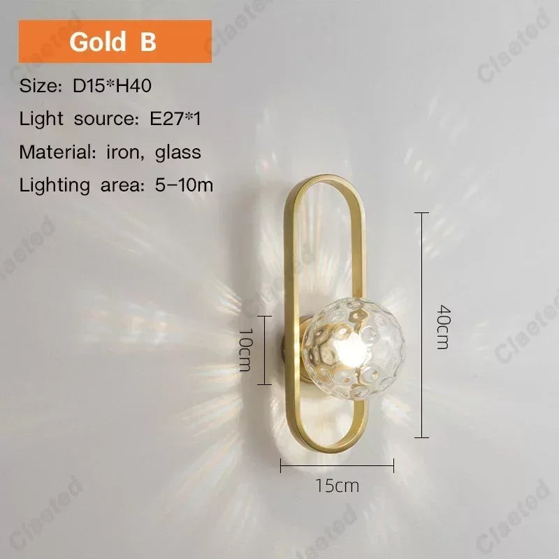 LED Wall Lamp For Luxury Living Room Bedroom Bedside Corridor Aisle Light Hotels Background Home Decorative Wall Sconce 12W