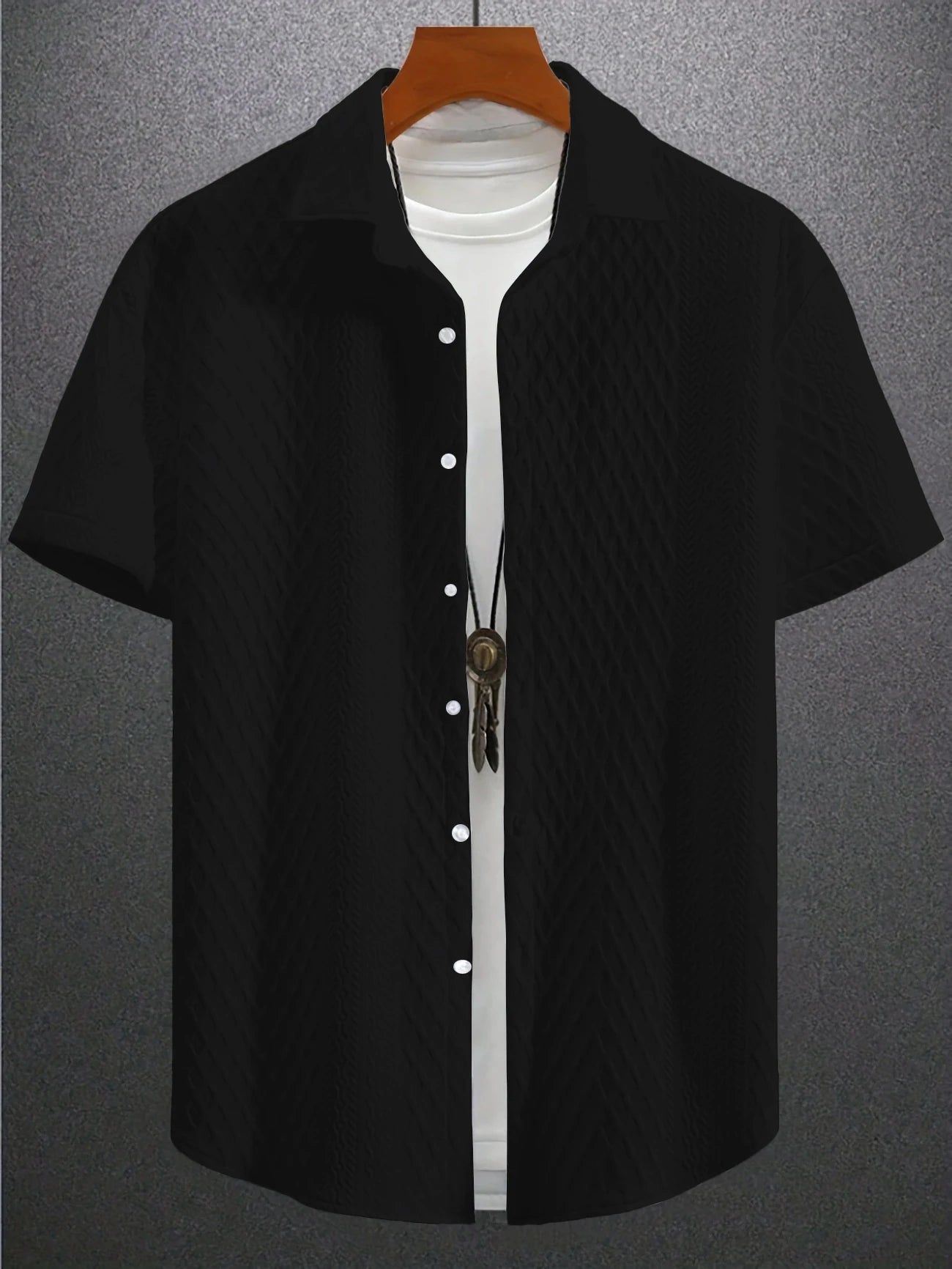 (4 colors) S-2XL summer new casual fashion American texture men's jacquard shirt coat