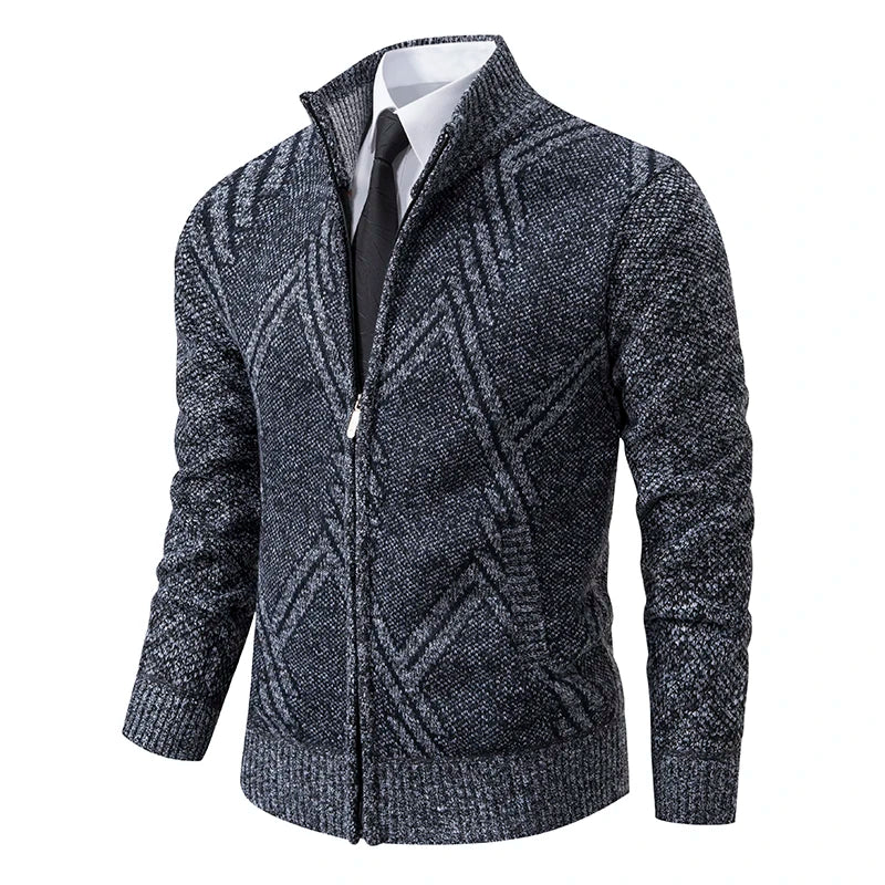 Spring Autumn Knit Cardigan Men Sweater Coat Man Clothes Brown Grey Brand Male Knitting Jackets