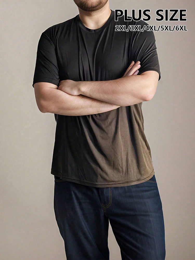 5PCS Plus T Shirt for Men's Big and Tall Shirts Men's Ultralight Quick Dry Sport T-Shirt 2XL/3XL/4XL/5XL/6XL