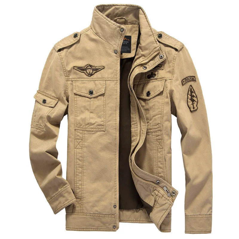2024 New Cotton Jacket Men's Wild Hunting Windproof Multi-Pocket Work Jacket Autumn Casual Army Green Mountain Climbing Coat