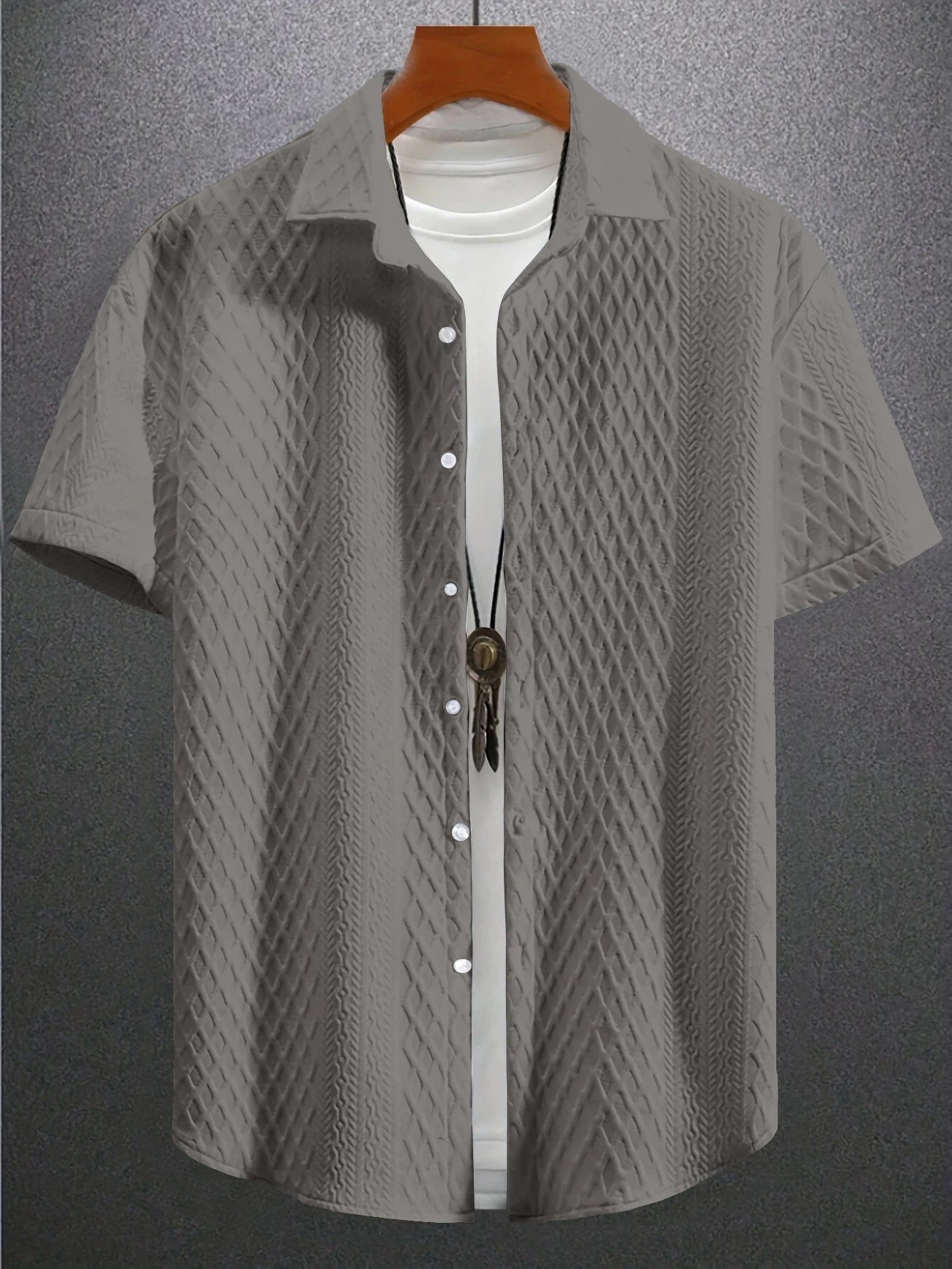 (4 colors) S-2XL summer new casual fashion American texture men's jacquard shirt coat