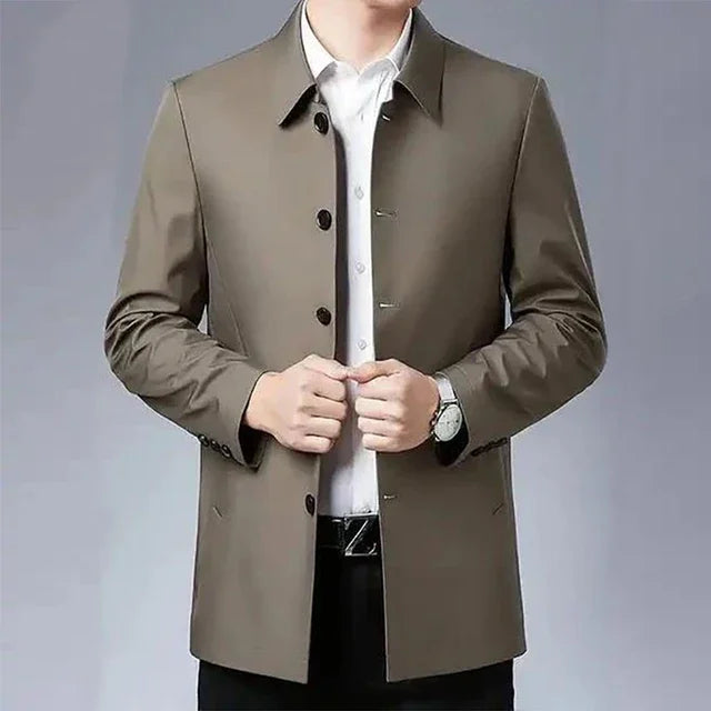 Casual Business Lapel Windbreak Jackets Men Coats New Brand Top Quality Spring Men's Trench Coat Solid Color Mid-length Jacket