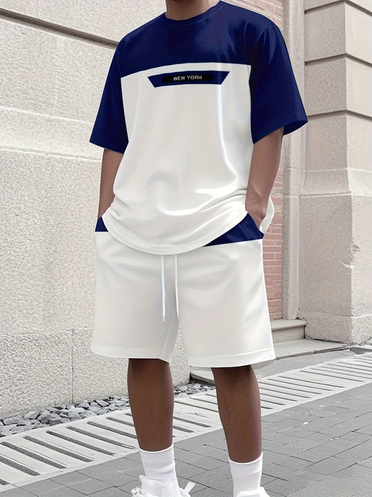 Summer 2025 New men's Set 3D creative print outdoor street fashion short-sleeved top and shorts casual two-piece set