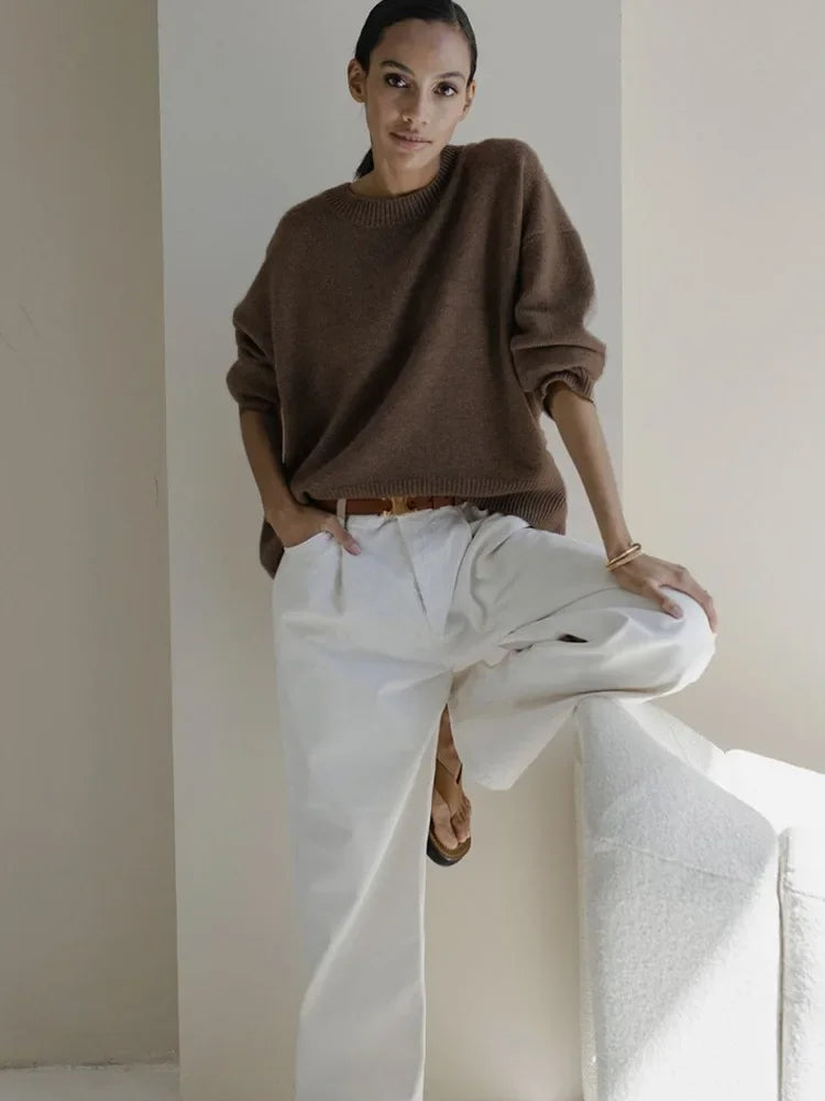 Winter Warm Soft Thick Knit Sweaters Black Sweater Pullover Loose Lazy Pullovers Korean Autumn Women Coat O Neck Sweater Jumper
