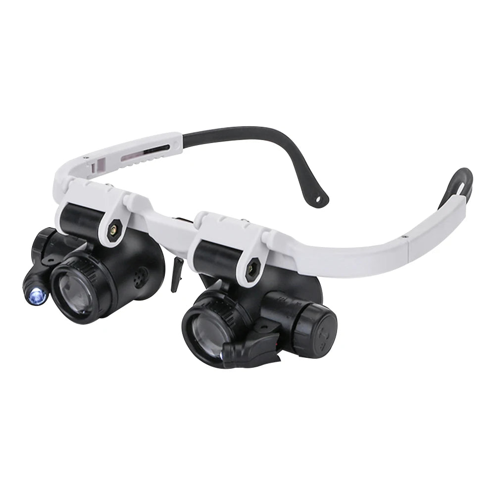 LED Headband Glasses Magnifiers 8X 15X 23X Craft Reading Magnifying Glass With Light  Magnifying Lens Mirror loupe Repair Tool
