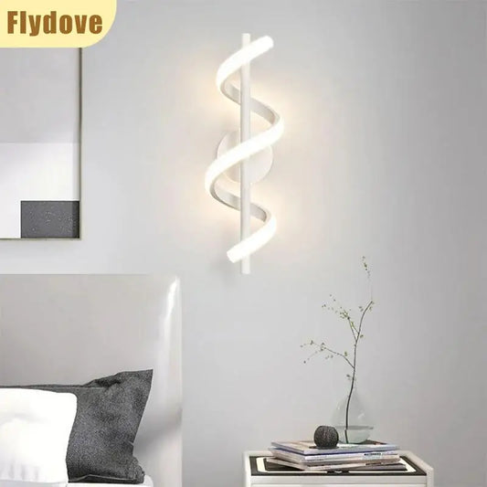 Minimalist Spiral Line LED Wall Lamp Creative Bedside Aisle Living Room Hotel Background Wall Home Decoration Lighting Fixtures