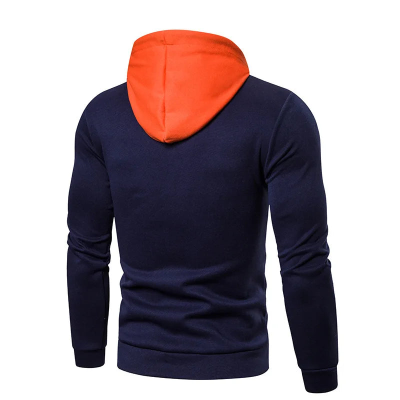 2024 Fashion Print Splicing Hooded Men's Fashion Splicing Hooded Sweatshirt Men's Spring Street Wear Casual Pullover Men's Coat