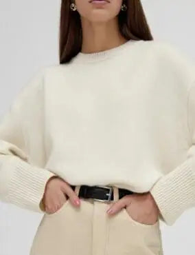 Winter Warm Soft Thick Knit Sweaters Black Sweater Pullover Loose Lazy Pullovers Korean Autumn Women Coat O Neck Sweater Jumper